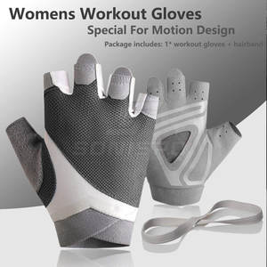 Gants de gymnastique d'haltérophilie demi-doigt en cuir pour l'entraînement sportif unisexe-Design antidérapant - Product Image 6