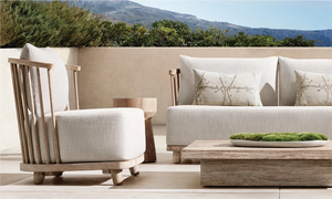 Silla moderna de teca para exteriores con asiento y respaldo de listones - Product Image 5