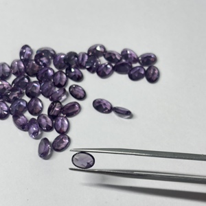 Pierre d'Alexandrite de laboratoire pour la fabrication de bijoux, pierres précieuses d'Alexandrite en vrac, vente chaude, coupe ovale, création en laboratoire - Product Image 2