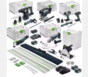 *Empacado y listo para usar* Kit combinado Festools de 18v con 5 piezas sin escobillas y 2 baterías de 5.2ah Ultimate Builders - Product Image 1