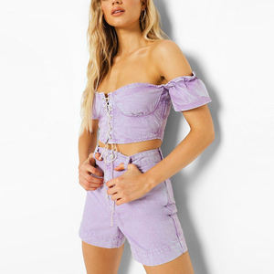 Nouveaux designs élégants pour femmes Shorts en jean d'été Meilleure vente Couleur unie avec techniques lavées Plus de couleurs disponibles - Product Image 6