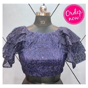 Modern Style Traditional Wedding Wear Latest Arrival High Quality <b>Readymade</b> <b>Blouse</b> Double Lining Sequence Embroidery Parties - Product Image 3