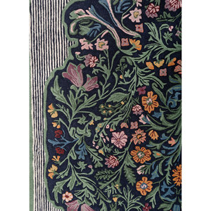 Alfombra de Lana Azul Nebulora Tnc-1512, Tejida a Mano, Diseño Floral Clásico, para Sala de Estar, Pasillo, Rectangular, 10 mm, Viscosa - Product Image 3