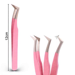 Pinzas para Pestañas, Varios Empaques Disponibles, Pinzas de Acero Inoxidable con Punta de Fibra para Pestañas, Herramienta para Injerto de Pestañas - Product Image 1