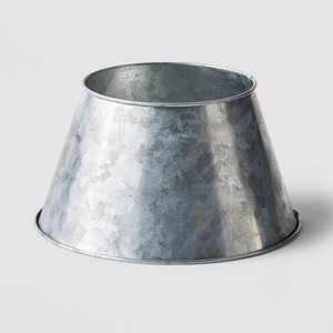 Collar de árbol de plata, Collar de árbol de Navidad, decoración de jardín para el hogar, Collar de árbol galvanizado de Metal, forma redonda - Product Image 2