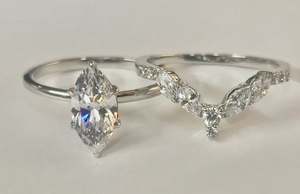 Anillo de Compromiso y Aniversario de Boda con Moissanita Marquise de 2.5ct, Plata de Ley S925, Diseño Religioso - Product Image 3