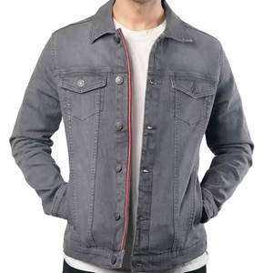 Veste en jean pour homme, coupe slim, manches longues, tendance, décontractée, tenue urbaine, veste en jean moderne pour homme, coupe slim, manches longues, mode actuelle - Product Image 1
