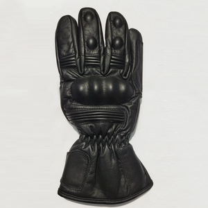 Custom Unisex Black Cowhide Leather Motorbike Auto Racing Breathable Waterproof Cycling Gloves Printed Technics Touchscreen - Product Image 2