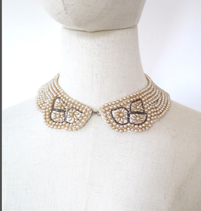 Trendy Faux Beads Fashion Beaded Collar Necklace <b>Scarf</b> Beaded <b>Scarf</b> Necklace, Fringe Beaded Bandana - Product Image 1