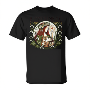 T-shirt con illustrazione della dea Imbolc, con le dee Brigid, per uomini e donne - Product Image 2