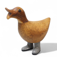 Vente en gros de sculptures de canetons en racine de bambou de style nordique, écologiques, sculptées et peintes, personnalisables, décoration d'intérieur
