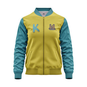 Bombardier en satin universitaire de baseball pour hommes conçu sur mesure High Street brodé col montant fermeture éclair lâche tarif payé vêtements d'hiver - Product Image 1