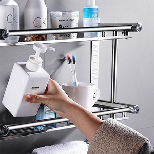 Mensola Angolare Moderna in Acciaio Inox da Parete per Bagno, Elegante Organizzatore e Portaoggetti per Doccia - Product Image 3