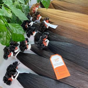 Extensiones de cabello humano liso con punta plana, cabello con queratina, doble estiramiento, 100% cutículas, envío por DHL, FEDEX, UPS - Product Image 2