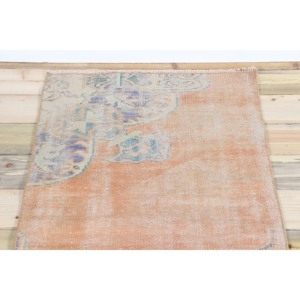 Tapis turc 2,5 x 5,4 pieds, petit tapis vintage, tapis à motifs floraux orange - Product Image 4