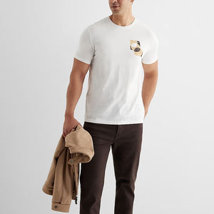 Camiseta de algodón estampada de manga corta con cuello redondo de verano/camisetas en blanco con cuello redondo de alta calidad al por mayor - Product Image 5