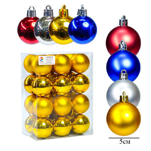 Juego de adornos para árbol de Navidad de 5cm de alta calidad, 24 bolas de Color sólido con estampado UV mate y brillante - Product Image 1