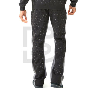 <b>Black</b> Color Make Your Own Adult Wear Highest Quality Eco Friendly <b>Fabric</b> Men Outer Wear Rhinestone Tracksuits - Product Image 5