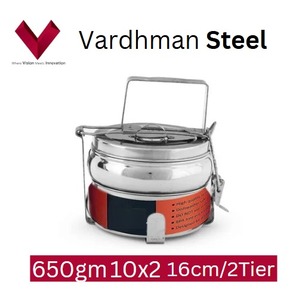 Boîte à lunch en acier inoxydable à forte demande, vente promotionnelle, 2 compartiments, boîte à lunch indienne, boîte à bento, qualité alimentaire, pour l'école, 10x2 - Product Image 5