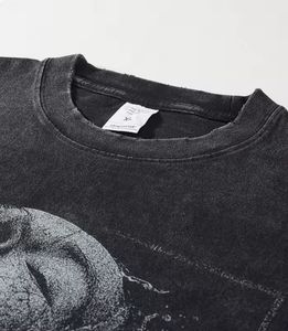 Camiseta vintage lavada con ácido con logotipo personalizado para hombre, ropa al por mayor de algodón liso con gráfico de gran tamaño - Product Image 4