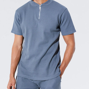 Summer New high quality Men Sports Tracksuit Short Sleeve t Shirts Shorts 2 Pieces Round Neck Workout Gym Running short Set Men - Product Image 2