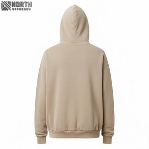 2025 pur haute qualité 100% coton lourd pull à capuche personnalisable hommes brodé polaire uni bleu séchage rapide - Product Image 2