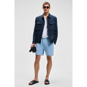 GRIMELANGE LEYTON Pantalones Cortos y Bermudas de Lino para Hombre, Corte Relajado, Doble Bolsillo, Cintura Elástica - Product Image 1