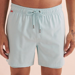 Pantalones cortos de playa de estilo callejero al mejor precio con cintura elástica logotipo personalizado patrón sólido pantalones cortos de playa en blanco personalizables - Product Image 4