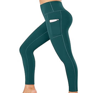 Vente chaude femmes XL taille haute pantalons de Yoga à la mode vêtements de sport poches latérales sans couture chaud Yoga Leggings grande taille caractéristiques - Product Image 1