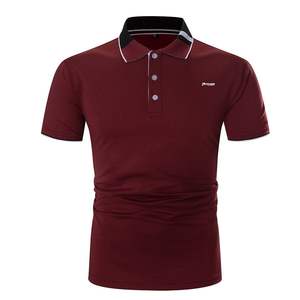 Polo en coton coupe décontractée tissu respirant à manches courtes avec logo personnalisé pour homme à la mode de tous les jours - Product Image 1
