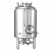 Cuve sous pression à double enveloppe en acier inoxydable SUS304 pour stockage de bière et de jus, contrôle PLC, 100L-50000L, 220V, 1.5KW