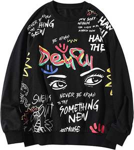 Sweatshirts à col rond imprimés sur mesure, tendance streetwear 2025, intérieur doux en polaire, plusieurs tailles et couleurs, OEM/ODM acceptés - Product Image 1