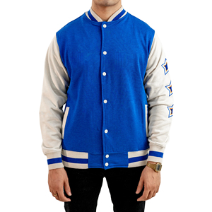 แจ็กเก็ตเบสบอลผ้าขนแกะกำมะหยี่ปักโลโก้ตามสั่งสำหรับผู้ชายแจ็คเก็ตผ้าแคนวาสบาง - Product Image 1