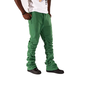 Pantalons évasés lourds Pantalons de survêtement évasés personnalisés pour hommes Haute qualité Unisexe Coupe ajustée Coton de haute qualité Style décontracté pour le jogging - Product Image 2
