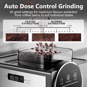 Cafetera Espresso DON FELIZ Bean Cup, 20 Bares, Profesional, con Molinillo Integrado, Espumador de Leche, Sistema de Control Inteligente, para Latte - Product Image 3