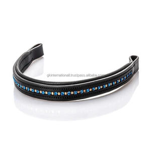 Durable Extra comodidad suave acolchado canal vacío cuero caballo ceja banda incrustaciones cristales decorativos diamante mega Bling ceja banda - Product Image 4