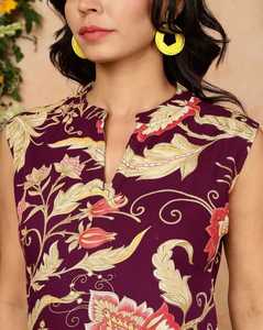 Custom Made Sleeveless Long Kurti <b>Womens</b> Round Neck Ethnic Wear Soft Fabric & Trendy Design Indian Wholesale Manufacturer - Product Image 2