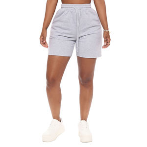 Pantalones cortos de gimnasio de marca privada para mujer, de algodón polar, informales, con bolsillo lateral móvil, novedad de verano - Product Image 1