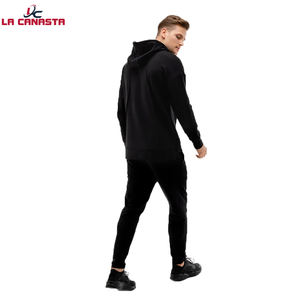 Alta calidad 100% algodón personalizado pulóver con capucha y pantalones de chándal Joggers trajes 2 piezas chándal deportivo para hombres conjunto con capucha - Product Image 3