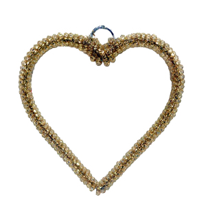 Design impressionnant décoratif suspendu coeur fer/perles tenture murale nickelage pour la maison et la décoration de noël à la main - Product Image 4