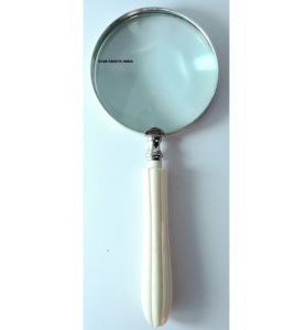 Nautical-Themed Brass MOP <b>Magnifying</b> Glass With Handheld Handle for Optical Usage Collectible <b>Reading</b> Accessory - Product Image 1