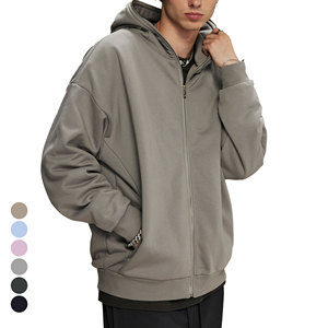 Sudaderas con capucha y cremallera completa para hombre de 430GSM de alta calidad con logotipo personalizado - Product Image 1