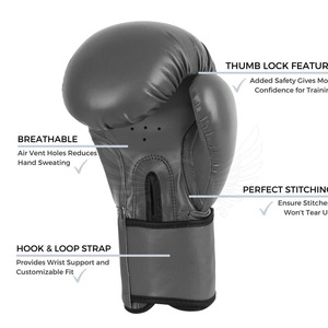 Nouveaux gants de boxe en cuir PU de haute qualité Concevez vos propres gants de boxe d'entraînement de combat en stock - Product Image 4