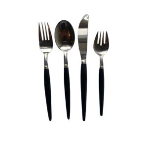 Cubiertos de acero inoxidable con acabado recubierto de Color plateado con mango elegante, cubiertos aptos para lavavajillas para uso en Cafetería de Hotel, Juego de 3 uds. - Product Image 2