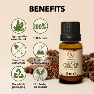Huile Essentielle d'Anis Étoilé 100% Pure 10ml - Extrait d'Épice d'Aromathérapie Illicium Verum - Product Image 3