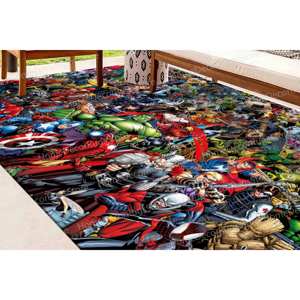 <b>Printed</b> Rug - <b>Marvel</b> Heroes, Kids Room, Nursery, Wedding Decor,With Pile Soft Rug - Product Image 5