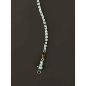 Pulsera de tenis clásica Diana de oro blanco con 2.90 quilates de piedras de nacimiento, accesorio de moda elegante - Product Image 4