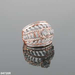 Elegant Lab Grown Diamond 14K Rose Gold Cocktail Wedding Bridal <b>Cluster</b> Ring Brilliant Cut for Certified Trendy Women's - Product Image 2