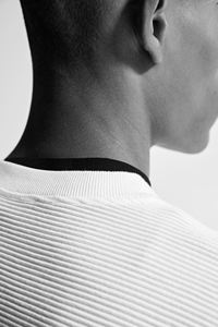 Men's Heavy Jersey Cotton & Polyester Ribbed Sweatshirt Long Sleeve <b>T</b>-<b>Shirt</b> Dropped Shoulder White Color Regular Fit for Winter - Product Image 4