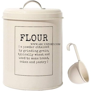 Latest Designing Handmade White Powder Coated Unique Tin Pots Made of Metal Round Shape Kitchen Ware Containers <b>for</b> Wholesale - Product Image 6